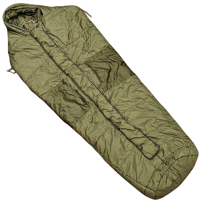 Sac de couchage d'hiver militaire britannique original en forme de momie Olive - GoMilitar