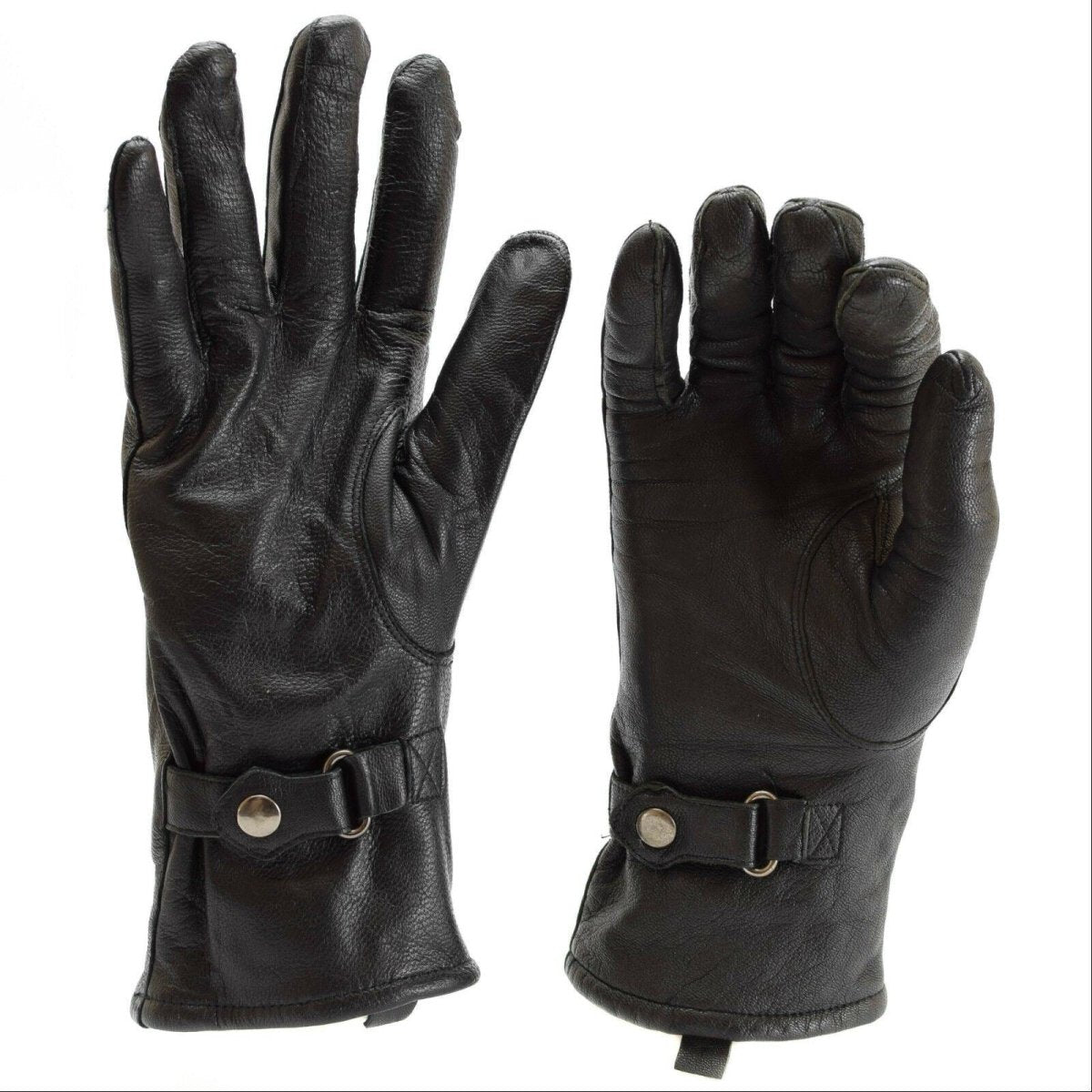 Gants de Combat militaires britanniques originaux, sangles de poignet en cuir, émis par l'armée, noirs