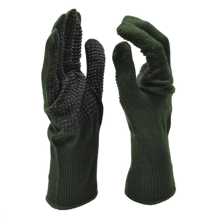 Gants militaires britanniques originaux vert olive avec paumes antidérapantes en fibre d'aramide Nomex pour une résistance à la chaleur et aux flammes