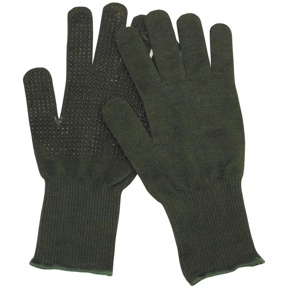 Gants militaires britanniques originaux antidérapants avec paumes en fibre d'aramide Nomex vert NEUF