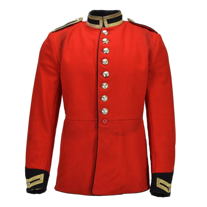 Veste militaire britannique originale style tunique en laine rouge uni boutons dorés - GoMilitar