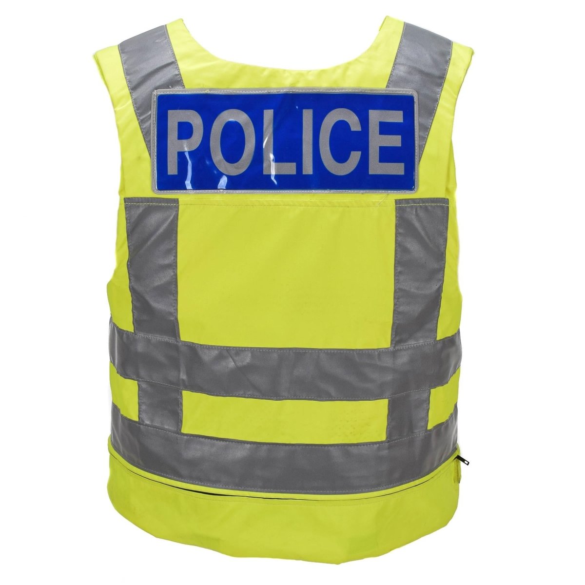 Gilet pare-balles original de la police britannique à double usage jaune haute visibilité