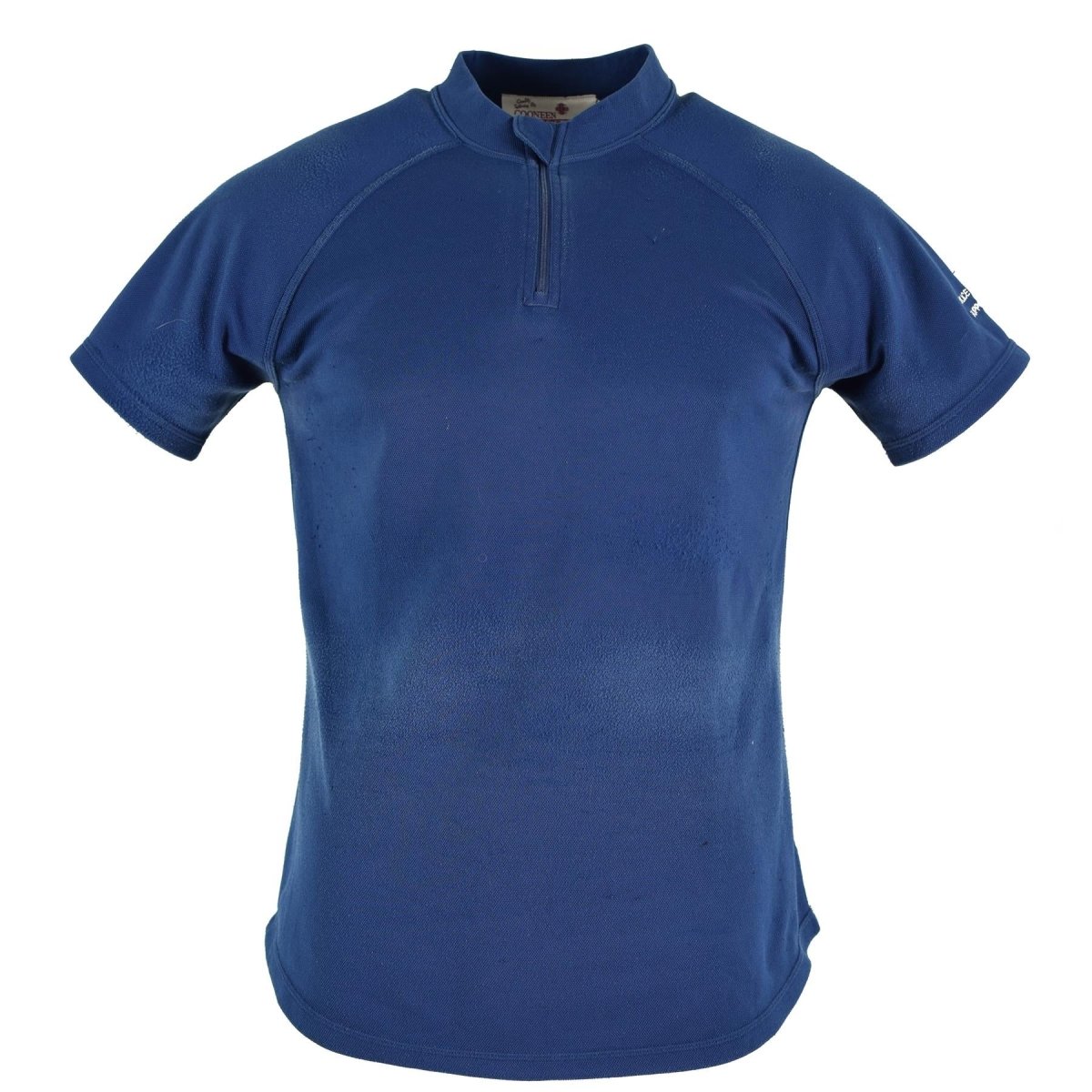 T-shirt original de la police britannique, bleu, matière respirante, fermeture éclair sur le devant