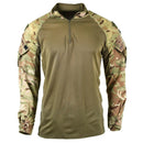 Original British UBAC MTP camo military sweatshirt with quarter-zip, reinforced elbows, and arm pockets for tactical use.