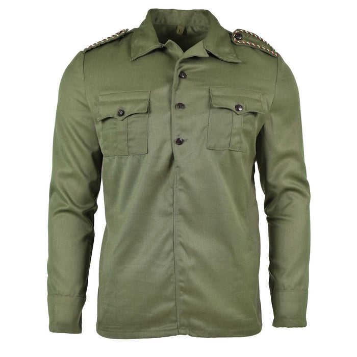 Veste olive verte originale de l’armée bulgare avec épaulettes, bouton sur le devant et poignets boutonnés, nouvelle chemise de combat de style militaire