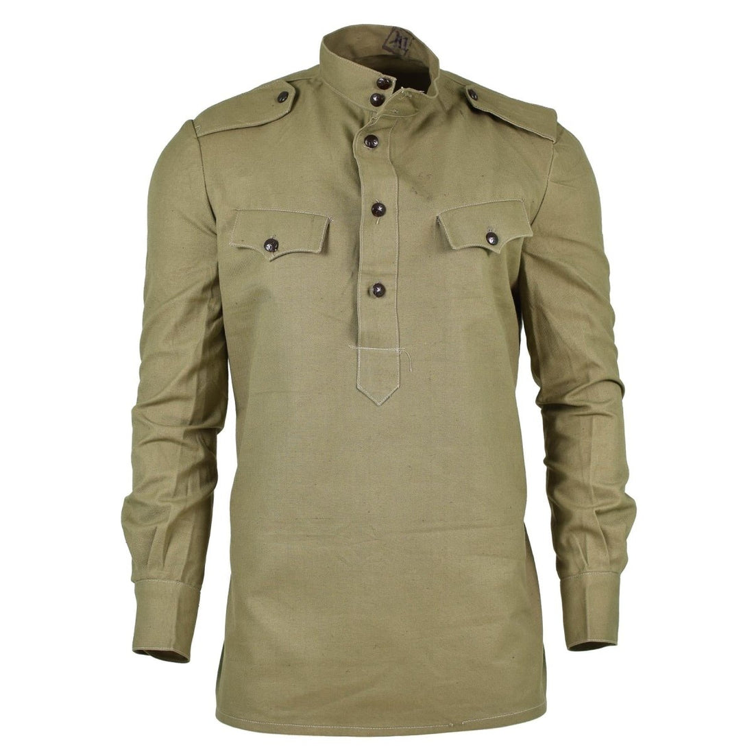Veste chemise kaki olive originale de l'armée bulgare, veste militaire de combat à manches longues