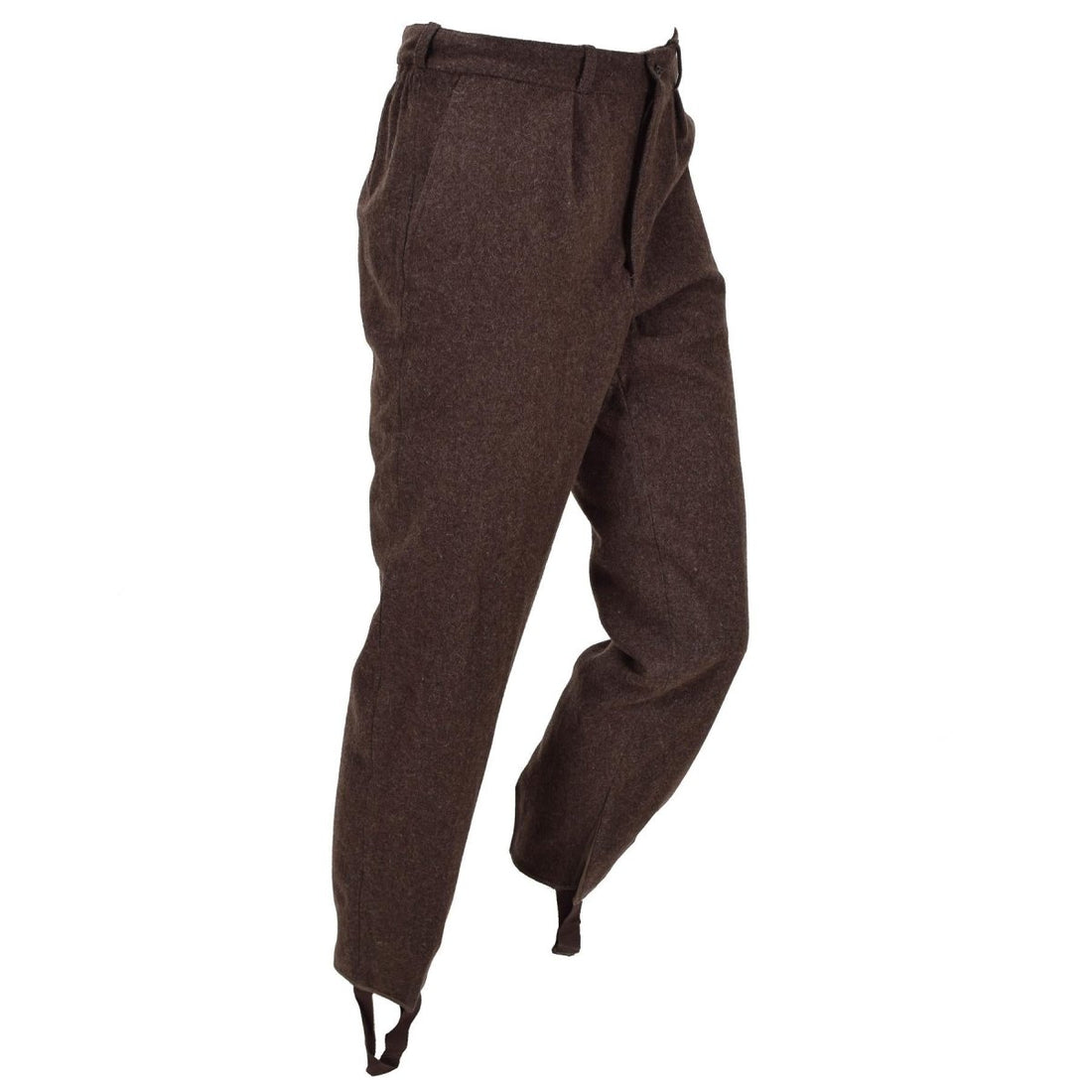 Pantalon d’uniforme en laine de l’armée bulgare d’origine, surplus inutilisé marron foncé