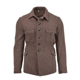 Veste classique militaire bulgare originale en laine marron d'hiver chaude coupe-vent NEUF