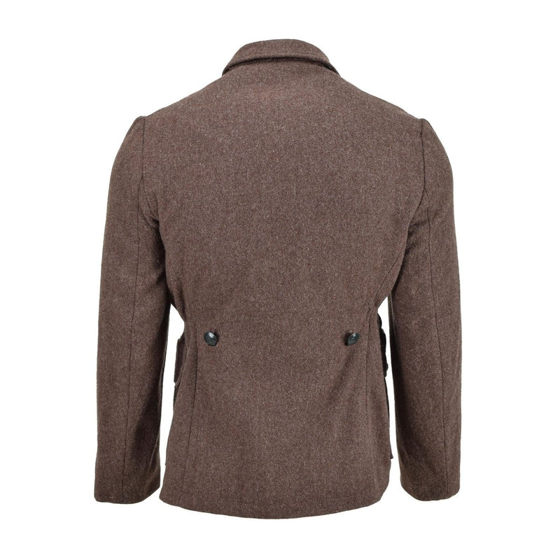 Veste classique militaire bulgare originale en laine marron d'hiver chaude coupe-vent NEUF