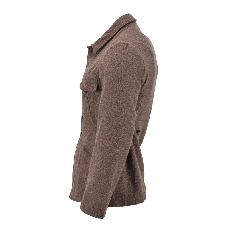 Veste classique militaire bulgare originale en laine marron d'hiver chaude coupe-vent NEUF