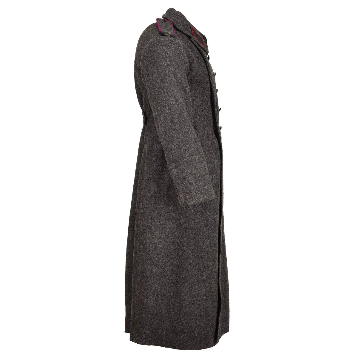 Manteau militaire bulgare original en laine grise, manteau d'hiver épais et long