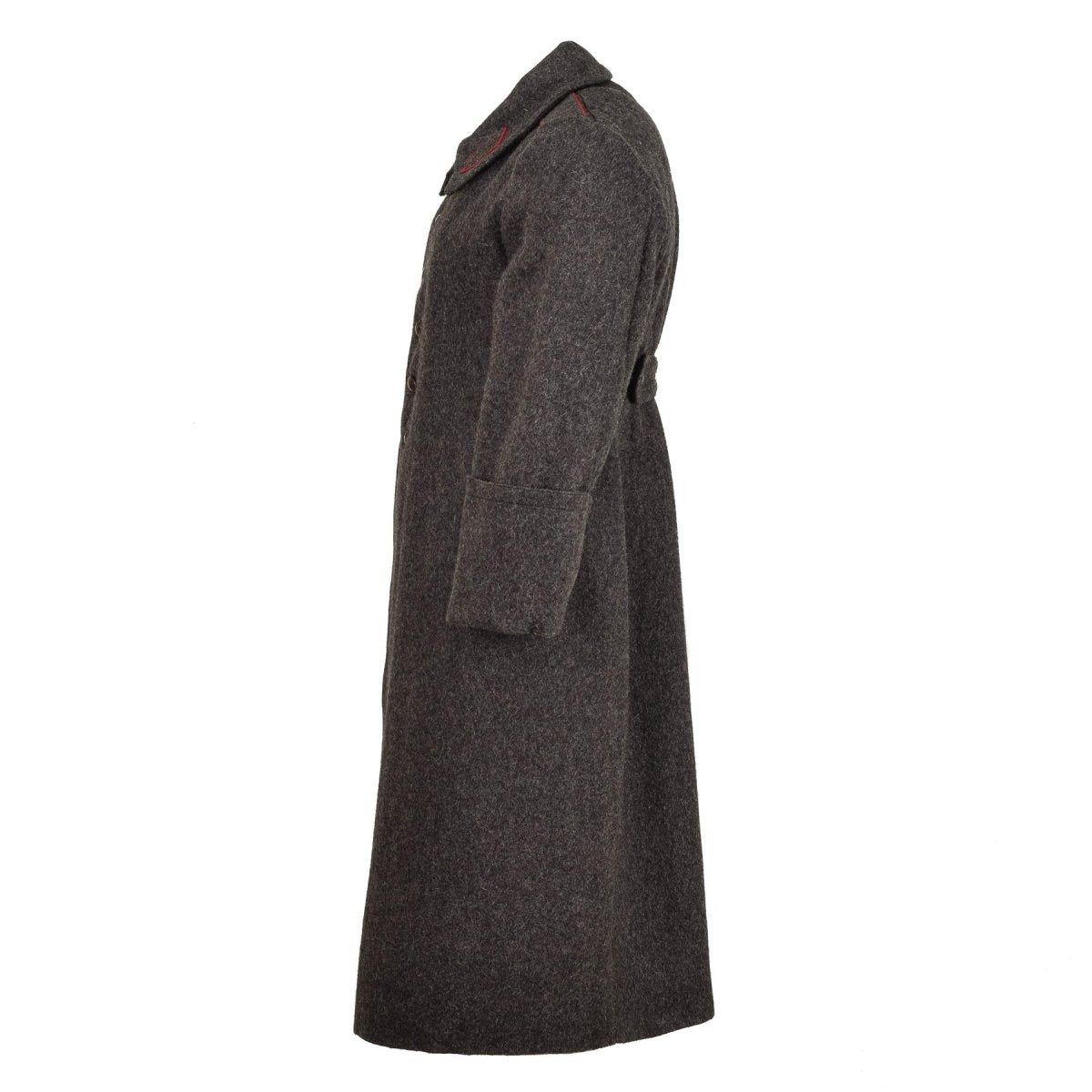 Manteau long en laine militaire bulgare d'origine, manteau d'hiver vintage formel gris
