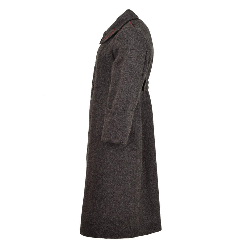 Manteau long en laine militaire bulgare d'origine, manteau d'hiver vintage formel gris