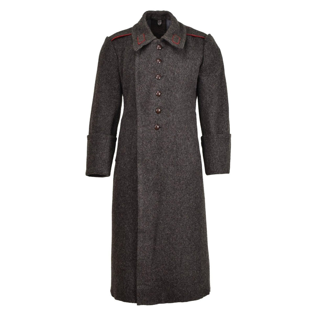 Manteau long en laine militaire bulgare d'origine, manteau d'hiver vintage formel gris