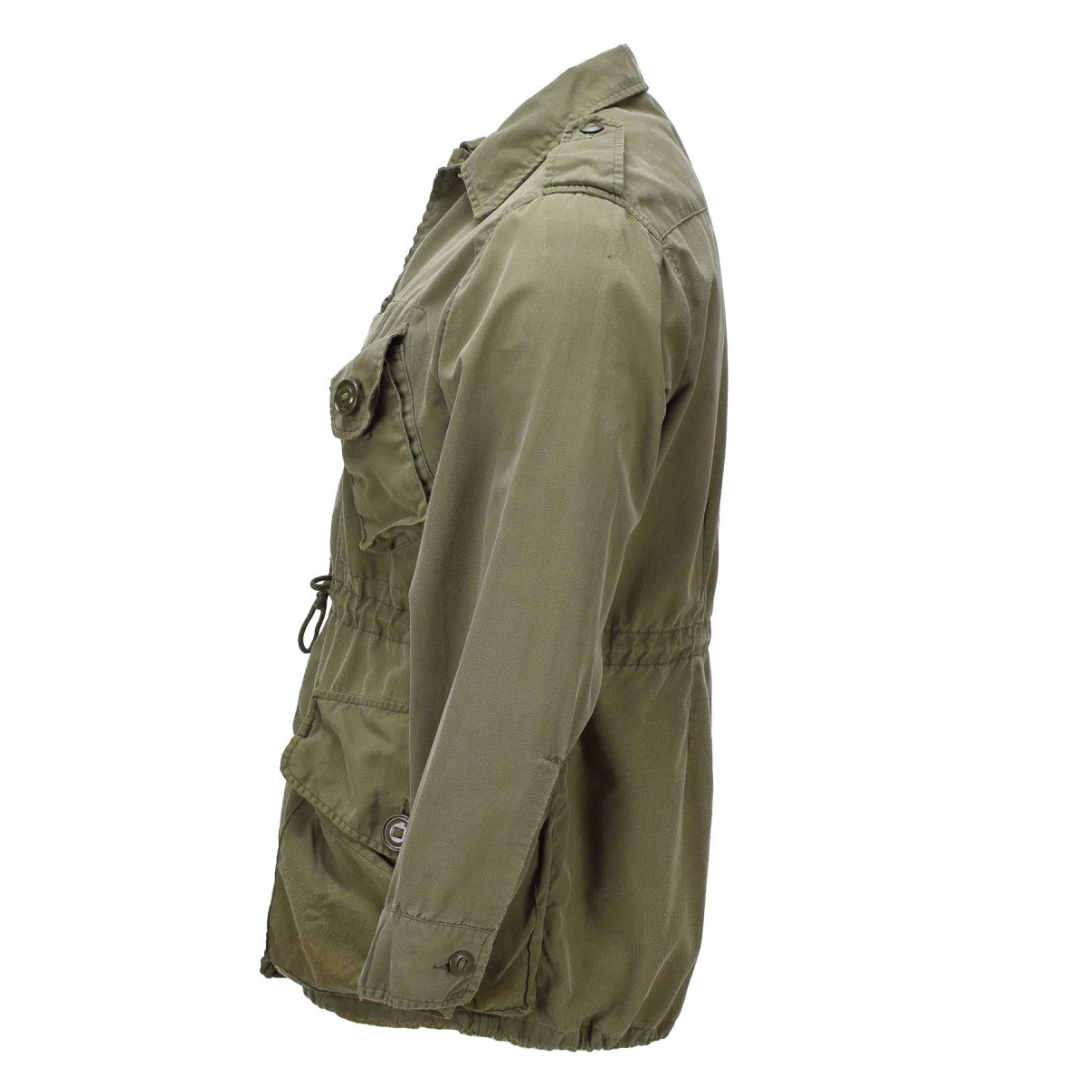 Veste de campagne originale de l'Armée canadienne en coton Surplus militaire Vert olive