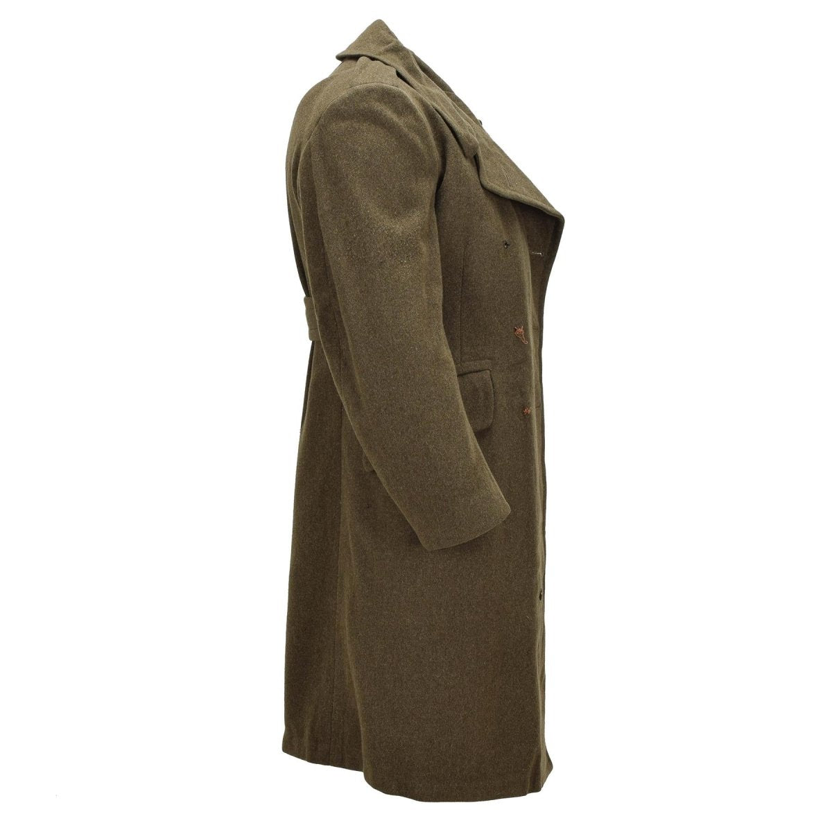 Manteau en laine original de l’armée canadienne, surplus militaire vintage vert olive