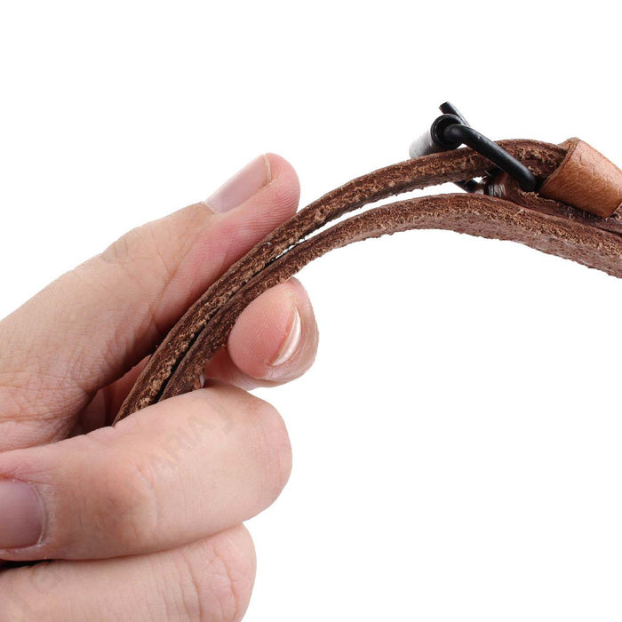 Sangle utilitaire à double boucle en cuir d'origine de l'armée tchèque, surplus militaire marron - GoMilitar