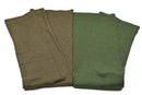 Two original Czech army tube scarves in brown and green, military issue, warm and versatile for cold weather.
