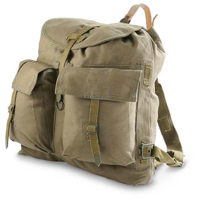 Sac à dos en toile vintage original de l’armée tchèque avec bretelles en Y, sac à dos M60 durable de style militaire neuf