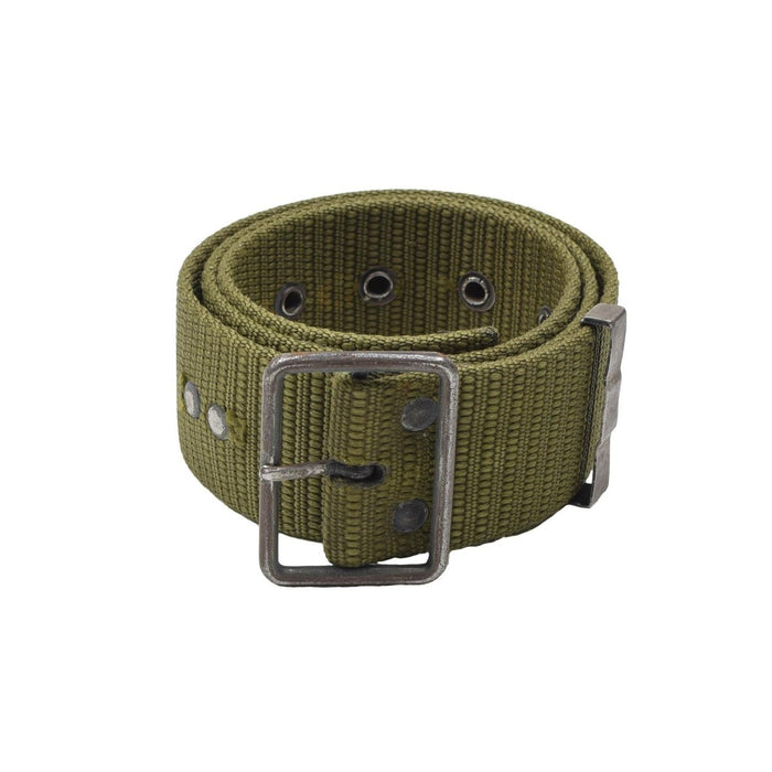 Ceinture en toile militaire tchèque originale en olive avec boucle en métal robuste, équipement excédentaire tactique durable de l'armée