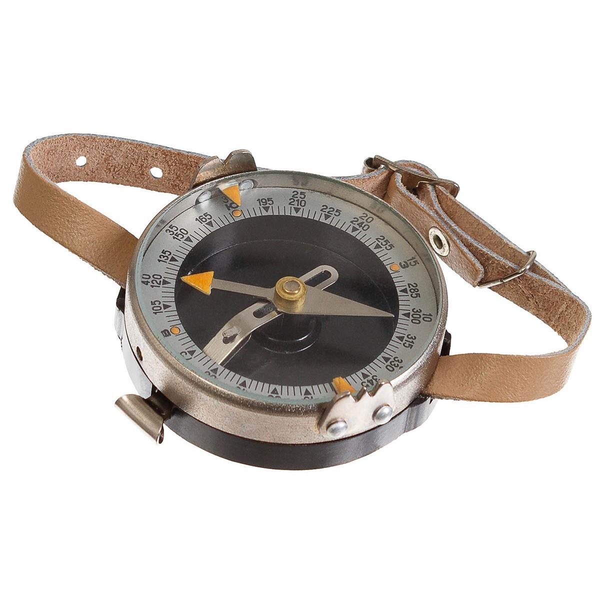 Bracelet militaire tchèque original boussole carte mesure bracelet en cuir marron
