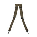 Original Czech military rucksack M60 Y-strap suspenders in olive drab canvas with metal clips for secure fit and durability