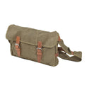Sac à bandoulière militaire tchèque d'origine en toile, sac utilitaire avec bretelles en cuir vintage