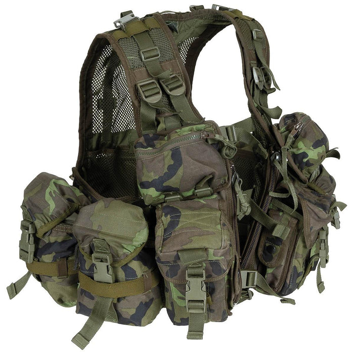 Gilet tactique militaire tchèque d'origine, système de roulement de charge de combat M95 camouflage avec plusieurs pochettes pour équipement de plein air