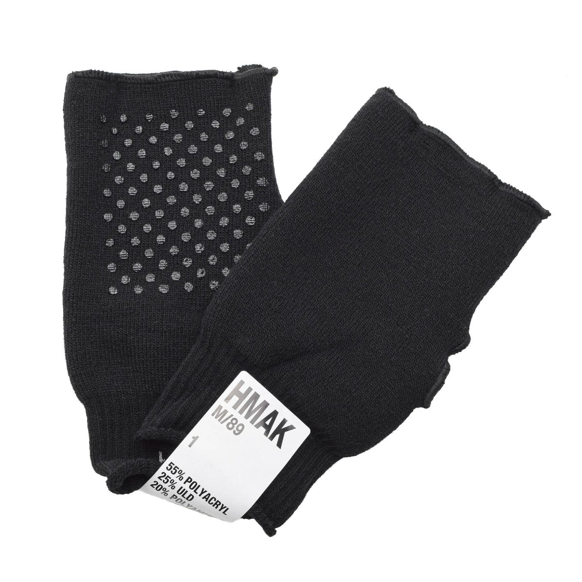 Gants militaires danois noirs originaux chauffants sans doigts antidérapants avec paume armée NEUF