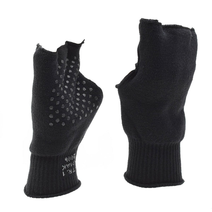 Gants noirs militaires danois originaux plus chauds sans doigts antidérapants armée de paume NOUVEAU - GoMilitar