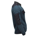 Pull Original Dutch Army en Maille Côtelée Quart Zip Coudes Renforcés Vert Pétrole