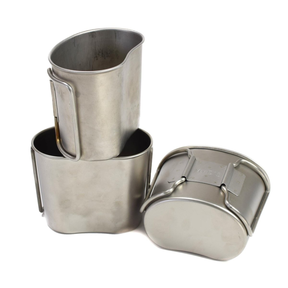 Gobelets de cantine en acier inoxydable, originaux de l'armée néerlandaise, Camping Bushcraft, Lot de 6 pièces