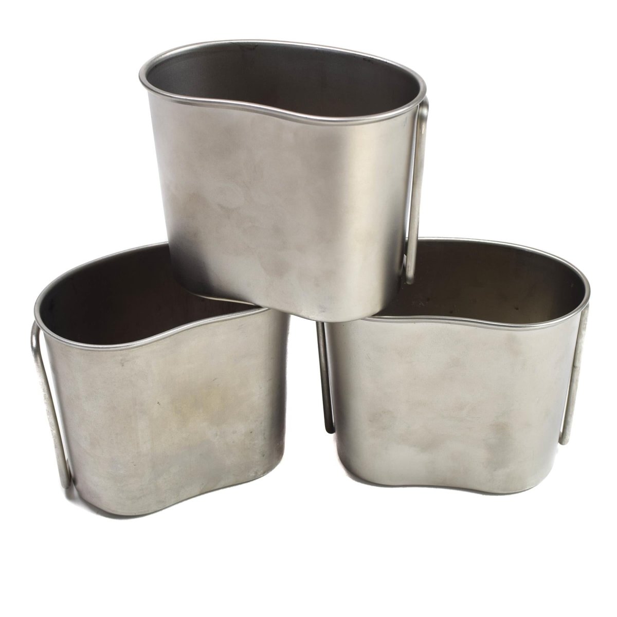 Gobelets de cantine en acier inoxydable, originaux de l'armée néerlandaise, Camping Bushcraft, Lot de 6 pièces