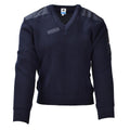 Pull bleu militaire hollandais original en laine à manches longues NEUF