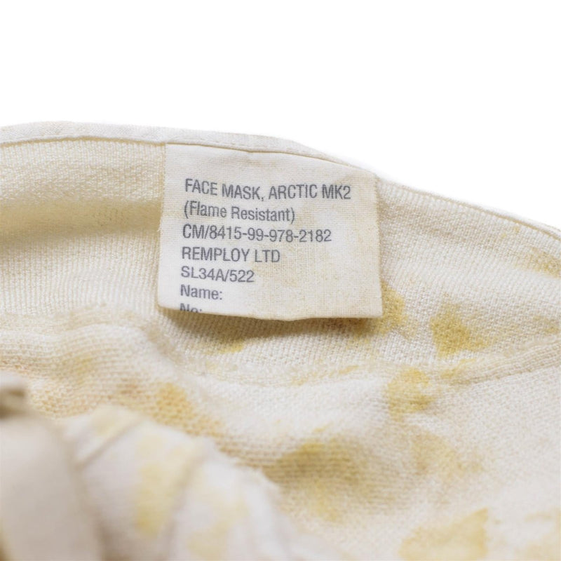 Masque facial militaire néerlandais original résistant aux flammes en aramide pour temps froid, blanc