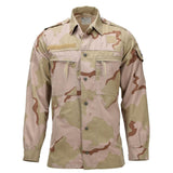 Chemise de campagne militaire néerlandaise originale, fermeture à bouton-pression, camouflage désert 3 couleurs