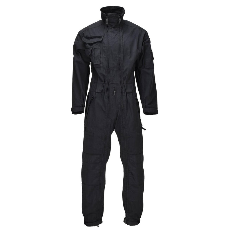 Original Dutch Military Flight Coverall Reinforced Knees Double Zipper Black - GoMilitar