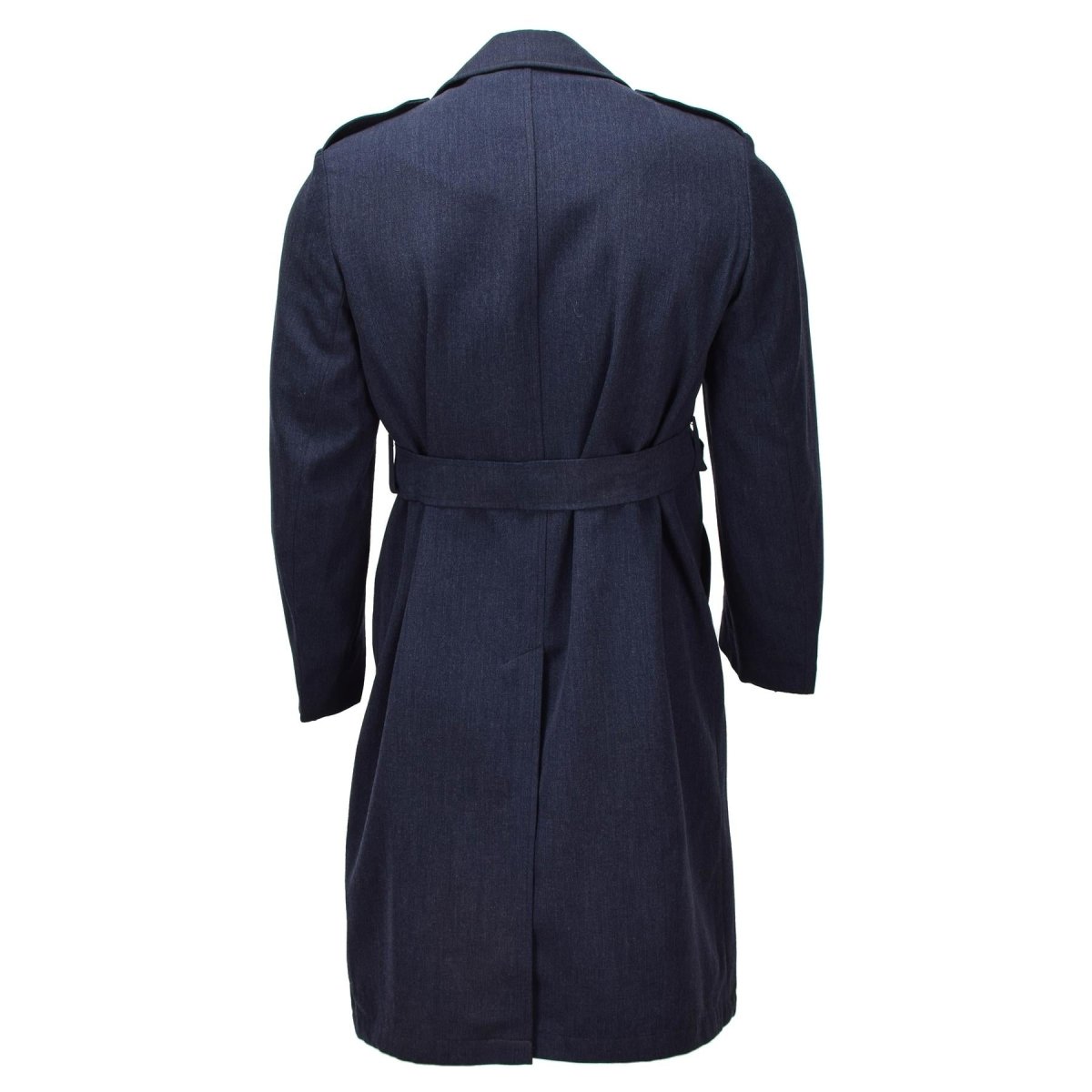 Manteau formel militaire néerlandais original, croisé, ceinturé, bleu