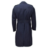 Manteau formel militaire néerlandais original, croisé, ceinturé, bleu