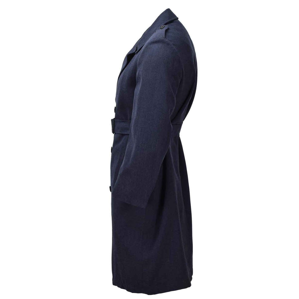 Manteau formel militaire néerlandais original, croisé, ceinturé, bleu