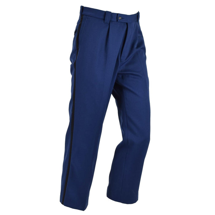 Pantalon formel militaire néerlandais original pour hommes, braguette zippée, poches obliques, bleu uni - GoMilitar