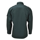 Back view of original Dutch military green heavyweight tactical combat long sleeve shirt with epaulettes.