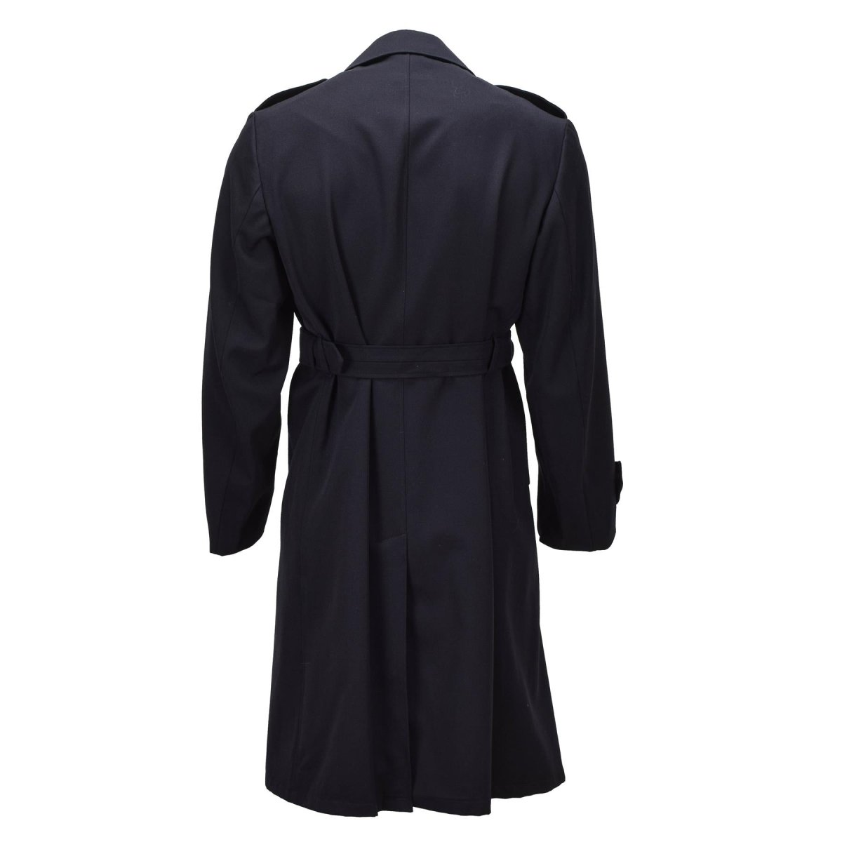 Manteau long en laine militaire néerlandais original, double boutonnage, surplus de l'armée, problème bleu