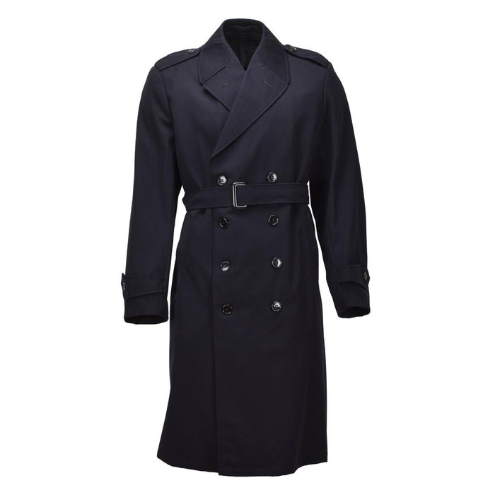 Manteau long en laine militaire néerlandais original, double boutonnage, surplus de l'armée, noir - GoMilitar