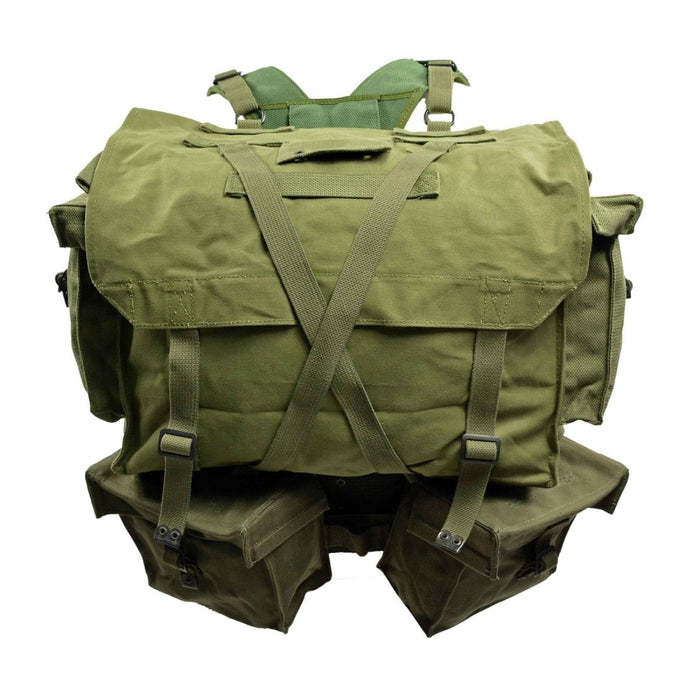 Sac à dos militaire néerlandais original M58 avec sangle perforée de 35 L, olive - GoMilitar
