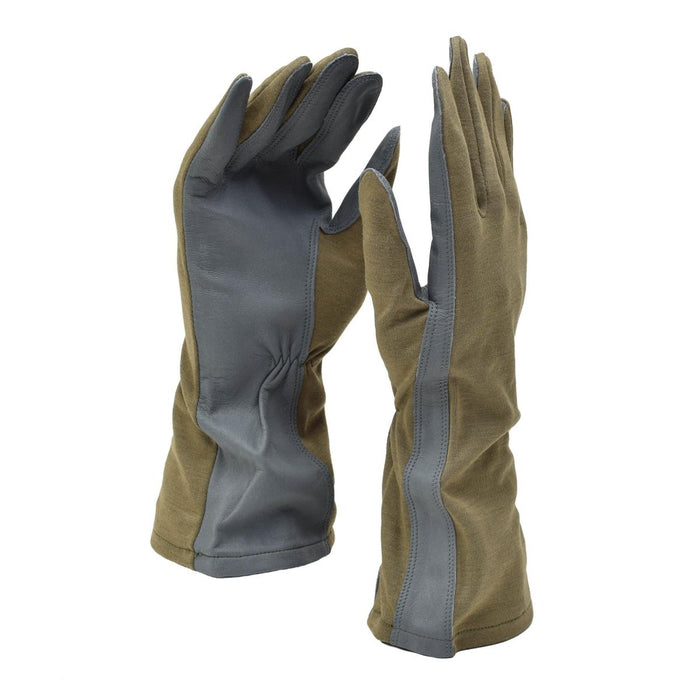 Gants olive militaires néerlandais originaux en cuir résistant à la chaleur en aramide NOUVEAU - GoMilitar