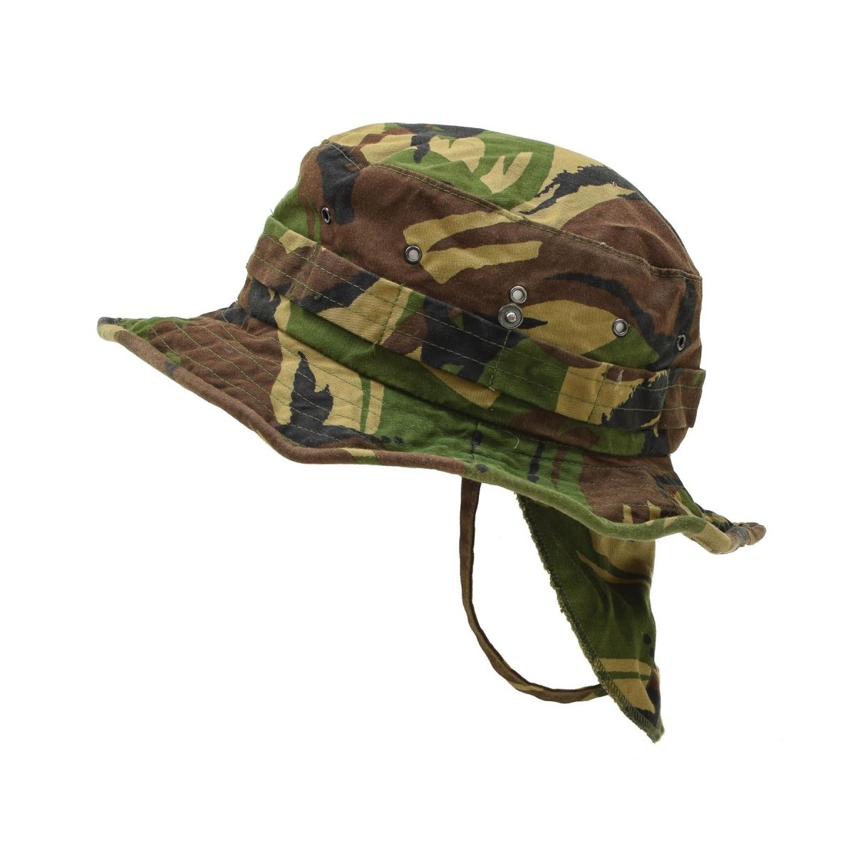 Chapeau panama militaire néerlandais d'origine avec rabat de cou tactique DMP boonie cap surplus