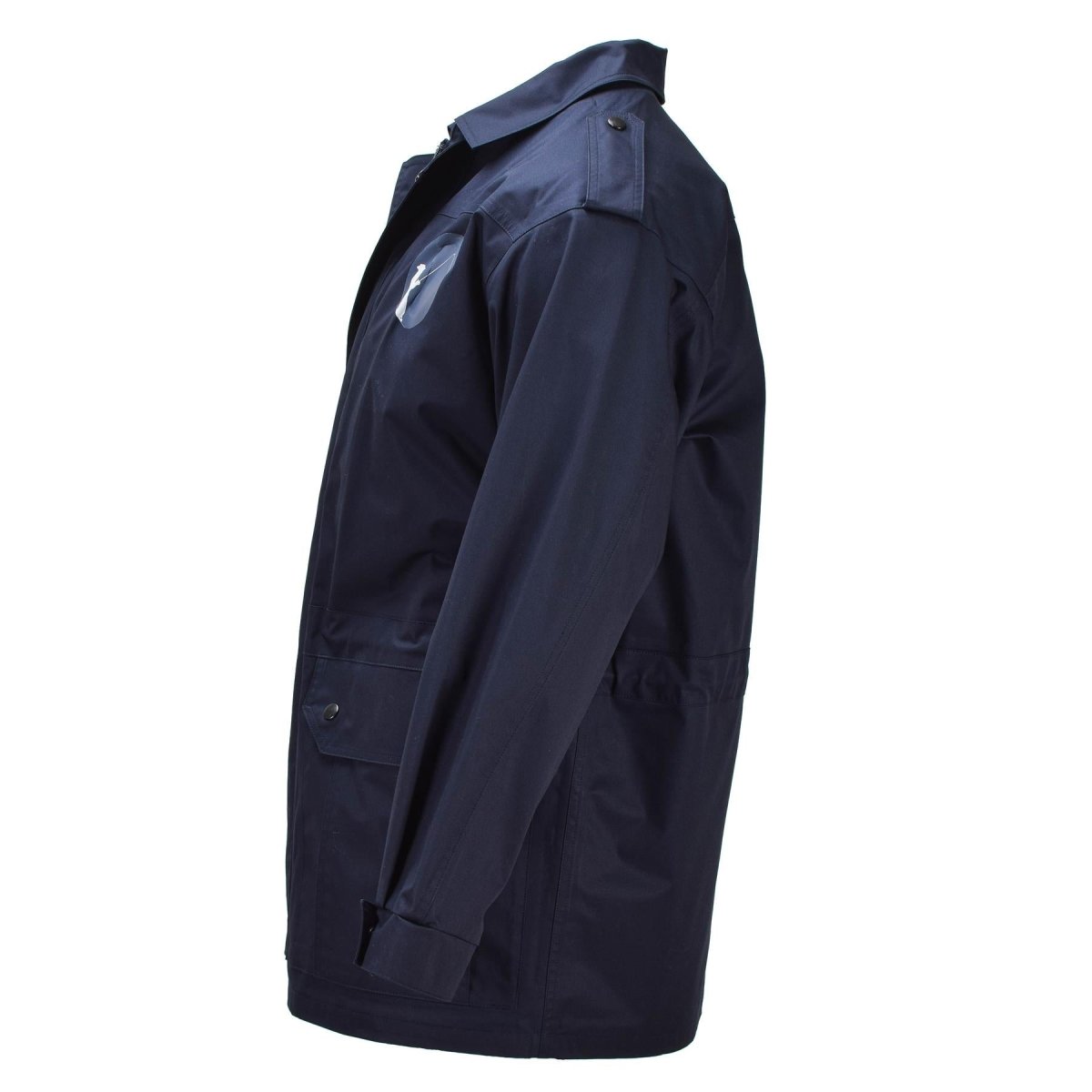 Parka militaire néerlandaise originale, col rabattu, logo de pêcheur, veste militaire bleue