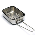 Gamelles militaires néerlandaises originales en acier inoxydable 2 pièces Kit de gamelles Cuisinière Militaire Bushcraft