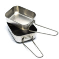 Gamelles militaires néerlandaises originales en acier inoxydable 2 pièces Kit de gamelles Cuisinière Militaire Bushcraft